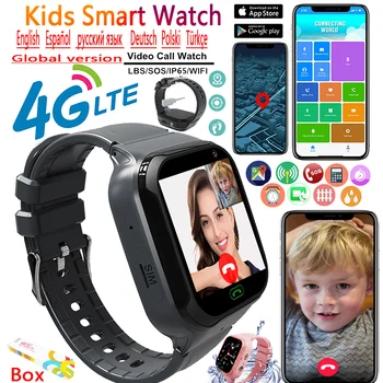Vaikai Smart Watch Merginos Berniukas Visiškai Palieskite Vaizdo Ryšio WIFI 4G Telefoną Žiūrėti SOS Kameros Vietą Tracker Vaikas Smart Žiūrėti Su Dovanų Dėžutė