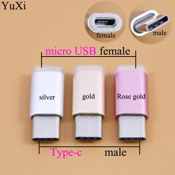 YuXi Karšto parduoti! C tipo Male Micro USB Moterų Adapterio Tipas-C Keitiklio Jungtis USB-C sidabras/auksas /rose gold
