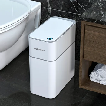 14L Vonios kambarys Automatinė Bin Smart Home Automatinis Baltos spalvos Maišus Elektros Touchless Siauras Atliekų Krepšelio Smart Jutiklis Šiukšliadėžės
