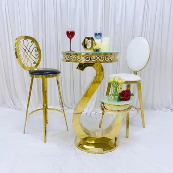 Didmeninė kaina naujo dizaino su gyvatės formos kokteilių baras stalas ir kėdė nustatyti vestuvių įvykis, panaudota
