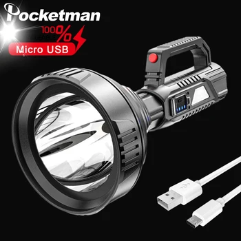 POCKETMAN High Power LED Taschenlampe Nešiojamą Suchscheinwerfer Tragbare Wasserdichte Taschenlampe USB Aufladbare Arbeit Licht