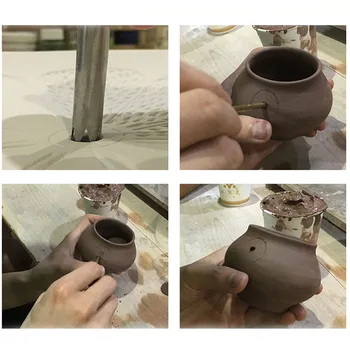 Hole Punch Įrankiai, Keramikos Amatai Nerūdijančio Plieno Juosta Sawtooth Apačioje Skylę Potter Keramikos Molio Polimero Grandymo Modeliavimo Įrankis