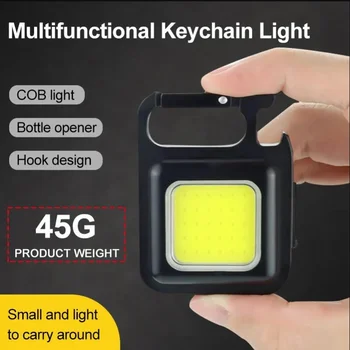 Mini LED Darbinis Šviesos Daugiafunkcinis Akinimo COB Pultelio Šviesos Įkrovimo Nešiojamas Žibintuvėlis Lauko Kempingas Kamščiatraukis
