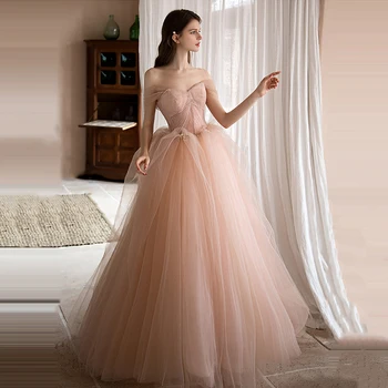 LAMYA ElegantSweetheart Grindų Ilgis Prom Šalis Suknelės Paprasta Karoliukai vakarinę Suknelę Plius Dydis Vestuvių Suknelė Chalatas De Soire
