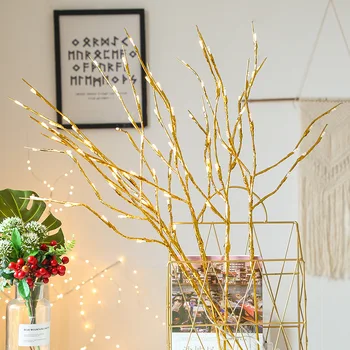 20 Lempučių, LED Gluosnio Medžio Šaką Lempos Gėlių Naktį Šviesos Vaza Gėlių Šviesos Namuose, Kalėdos, Gimtadienis Sodo Puošmena