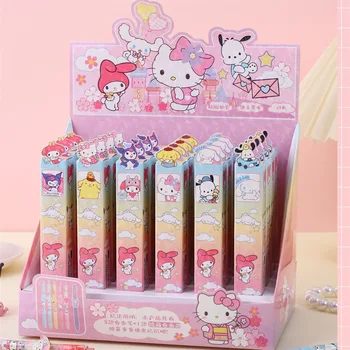 24pcs Sanrio Lydinio Gelio Rašikliai Hello Kitty Kuromi Cinnamoroll Studentų Rašymo Įrankis 