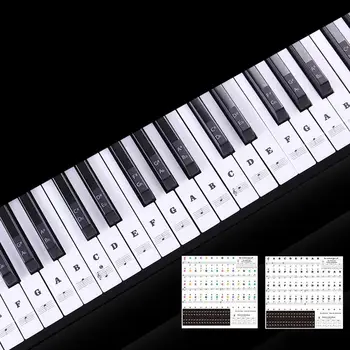 Skaidrus Fortepijono Klaviatūra Lipdukas 88 Klavišus Elektroniniai Klavišiniai Pianinas Lipdukai Fortepijonui Pradedantiesiems Mokymo