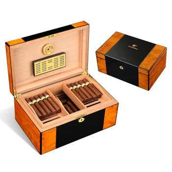 COHIBA Namų Saugojimas Cigarų Humidoras Lange Kedro Medžio Liniuotas Su Drėgmėmačiu Drėkintuvas Didelės Talpos Cigarų Dėžutė