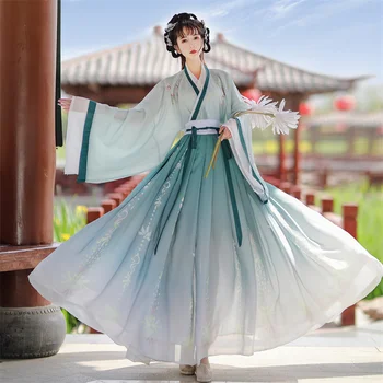 Hanfu Suknelė Moterims vasaros Kinų Tradicinio Siuvinėjimo Etape Šokių Moterų Pasakų Prabanga Cosplay Kostiumų Hanfu Derliaus Naujas
