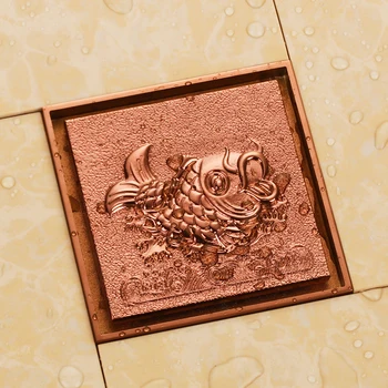 Retro Rose gold kieto žalvario 100 x 100mm aikštėje anti-kvapas grindų nutekėjimo vonios kambarys dušo nutekėjimo