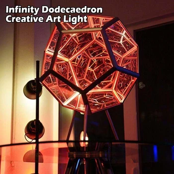 Kūrybinės Begalybės LED Dodecahedron Spalva Meno Naktį Šviesa, Geometrija Dodecahedron Svajonių, Šviesos, Žvaigždėtas Dangaus Žibintai Draugei Dovana