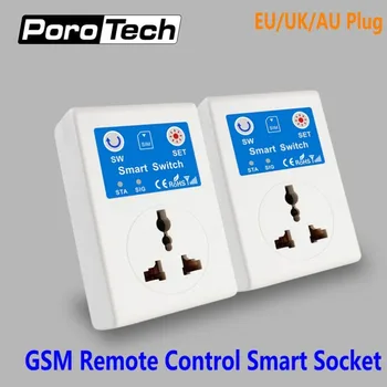 Didmeninė 20PCS/daug GSM SMS Mobilųjį Telefoną Nuotolinio Valdymo Lizdas Smart SC1-GSMVC ES/JK/AU Prijungti GSM elektros Lizdas Smart Switch
