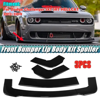 3PCS Automobilio Bamperio Spoileris Splitter Lūpų Difuzorius Reflektoriai Lūpų Dodge Challenger 2012-2019 SXT SRT RAGANA Visi