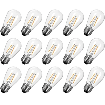 20Pcs LED S14 Pakaitinės Lemputės Lygiaverčiai 11W E27 2W 4W Grūdintas Šiltai Balta Edison Lemputės, Lauko String Žibintai