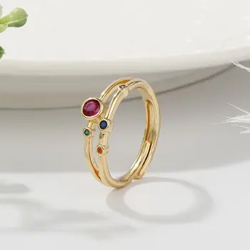 Perdėtas Opal Temperamentas Nereguliarus Saulėgrąžų Korėjos Stiliaus Žiedai Sukasi Piršto Žiedą, Moterims Atidaryti Žiedas Bižuterijos