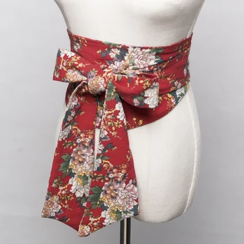Japonijos Kimono Cummerbunds Moterų Aprangos Aksesuaras Gražus drugelis Spaudinių Yukata Marškinėliai Cosplay Dėvėti Vintage Stiliaus