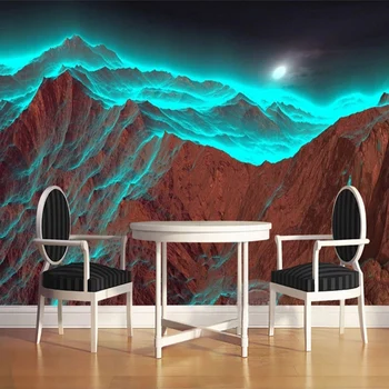 Pasirinktinius Nuotraukų Foną Miegamajame Sienos Šiuolaikinių Gamtos Kraštovaizdžio, Kalnų Fotografijos Fono Sienos Meno Tėtis Peint Freskos 3D