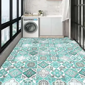 Grindų lipdukai, lipnios virtuvės vandeniui neslidus vonios kambario grindų lipdukai balkono plytelių lipdukai storio ir dėvėti, atsparus