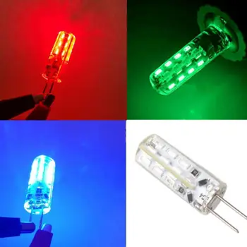 G4 LED Spalvotų Lempučių 2W DC 12V raudona žalia balta led pakeisti halogeninės lemputės Šiltai Balta RGB Blubs šviestuvo Lempos Juosta kristalų Žibintai