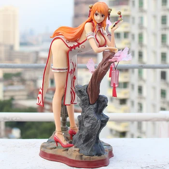 Anime One Piece Gk Pav Seksuali Mergina Nami Cheongsam Stiliaus Pvc Modelio Paveikslas Statula Rankų Modelio Ornamentu