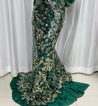 Prabangus Afrikos Blizgančiais Nėrinių Audinys, Aukštos Kokybės 2023 Sunkiųjų Karoliukai Siuvinėjimo Prancūzijos Tiulio Nėrinių Nigerijos Vestuvinė Suknelė