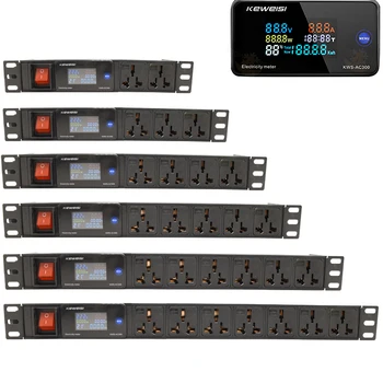 PDU Galios juostiniai skaitmeninis įtampos matavimo priemonės 2-10 lizdas tinklo spintos rack power board 16A kištukinis lizdas
