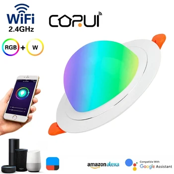 CoRui RGBW WiFi Smart LED Downlight App Kontroliuojamas Patalpų Kambarį Nuotolinio/Valdymas Balsu Veikia Su Su Alexa 