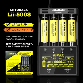 LiitoKala Lii-500S Lii-PD4 Lii-500 Lii-S6), 3,7 V 1.2 V Baterijos Kroviklis 18650 26350 26650 18350 17500 AA AAA Baterijų LCD Ekranas