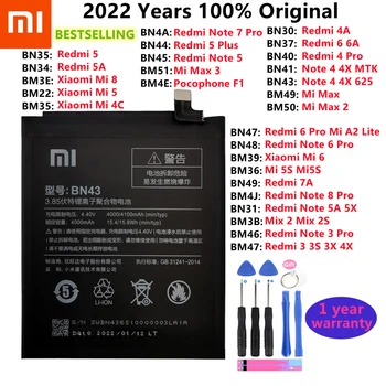 Originalią Bateriją Už Xiaomi Mi Redmi Pastaba Sumaišykite 2 3 3 3 VNT., 4 4X 4A 4C 5 5A 5S 5X M5 6 6A 7 8 9 Pro Plus Lite Baterijos