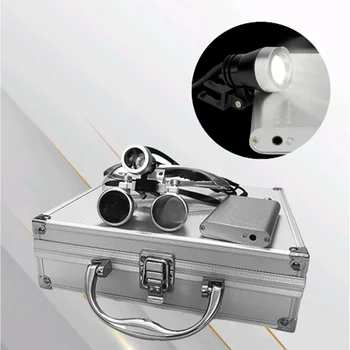 Nešiojamų Dantų Chirurginis Loupes LED Žibintų 2.5 X 3,5 X Chirurgijos Akinius Magnifiers 280mm-380mm Darbinis Atstumas Įkrovimo