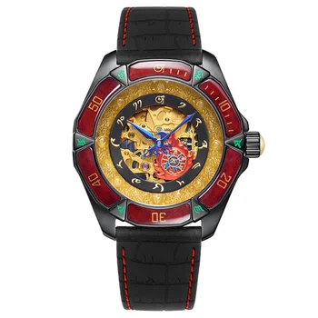 Titano Automatinis laikrodis Vyrams, Gintaro Rinkimo Mechaninė Laikrodžius 44mm Limited Edition Derliaus Laikrodžiai Tibeto Masto Retro Stiliaus