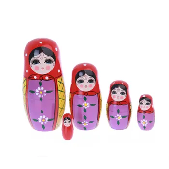 Gražus rusų Lėlės 5vnt/set Lėlės Charakteristikos Kinijos Menai, Amatai, Kūrybos Dovana Vaikui Medienos Matryoshka Lėlės