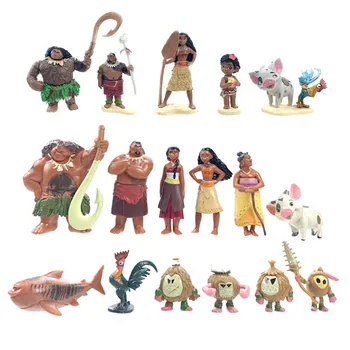 12Pcs/set Disney Populiarus Filmas Moana Veiksmų Skaičius, Lėlės Rinkinys Pusdievis Maui Moana Waialiki žaislo modelis, Vaikų gimtadienio Dovanos