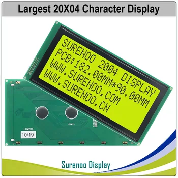 Didžiausia 204 20X4 2004 Simbolių LCD Modulis Ekranu Skydelis LCM Geltonas Žalias su LED Apšvietimu