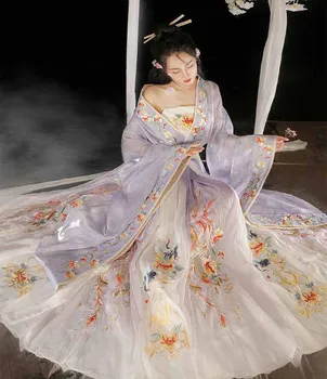 Hanfu Suknelė Moterims Kinijos Tradicinės Sunkiosios Siuvinėjimo Hanfu Moterų Cosplay Kostiumas Moterims Birthday Party Dress Plius Dydis XL