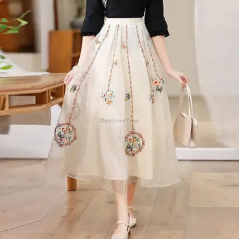2023 kinijos pagerėjo hanfu sijonas moterims kinų stiliaus cheongsam naujas retro pusė sijonas pasakų retro stiliaus elegantiškas ilgas sijonas s303