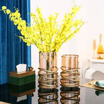 Europos Kūrybos Gėlių Vaza Šiuolaikinės Sausų Gėlių Laikiklius, Stalo Apdailos Kambarį Home Office Metalo Gėlių Vazos, Papuošalai