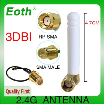 EOTH 1 2vnt 2.4 g 3dbi antena sma female wlan wifi 2.4 ghz antene IPX ipex 1 SMA male galiuku ilgiklis di modulis, antena