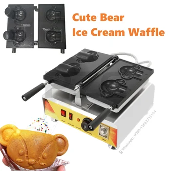 Elektros 110V, 220V, Digital Ice Cream Taiyaki Mašina, meškiuko Formos Ledų Kūgis Pliurpalas Maker Įranga Komercinės paskirties