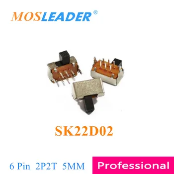 Mosleader 1000pcs SK22D02 6P 6 Pin CINKAVIMAS dvipusės SK-22D02 5MM, rankenos ilgis Horizontalaus Pastumkite jungiklį 2P2T Perjungimo jungiklis