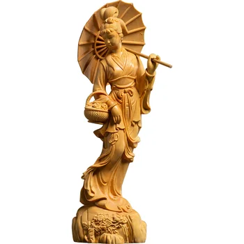 Medžio masyvo Jiangnan grožio Ženklų Statula ，Kinijos grožio Meno Namo gyvenamasis kambarys, kambario, apdailos statula Nemokamas Pristatymas