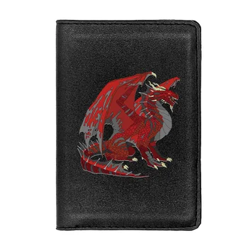 Aukštos Kokybės Red Dragon Dizainas, Spausdinimo Odos Paso Viršelio Vyrai Moterys Turėtojas ID Kredito Kortelę Atveju, Kelionės Pasas, Piniginė