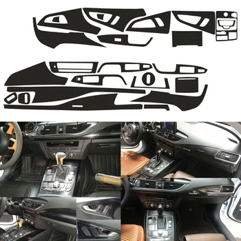 5D Auto Interjeras, Prietaisų Konsolės, Įrankių Skydelis Liejimo Lipdukas Rinkinys Anglies Pluošto Stiliaus Tinka Audi A7 2011-2018 Kairėje Ratai