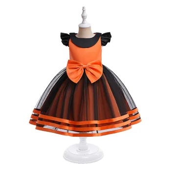 Naujas 2023 Helovinas Dress Cosplay Fortepijono Atlikimo Chalatai Princesė Bžūp Rankovėmis Mergaičių Tinklinio Bowknot Reljefiniai Suknelė