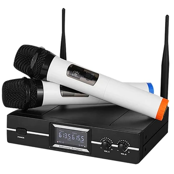 Profesionalių Belaidžių Mikrofonų Sistema 2 Kanalo Nešiojamą Microphon Karaoke Mic Vestuvių Buveinės Šalies Bažnyčios Rodyti Susitikimas 150m