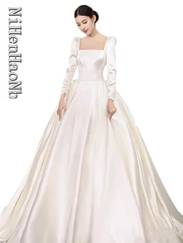 Kamuolys Suknelė Vestuvių Suknelės 2023 Satino Nuotakos Suknelė Vestido De Noiva Moterims