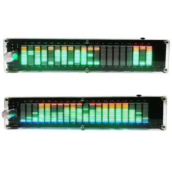 LED Muzikos Spektro Lygio lempa Multimode DSP Ekvalaizeris 15 segmentų EQ Balso Kontrolės Pikapas Spalvos Akrilo Korpuso