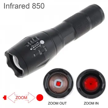IR Medžioklės Žibintuvėlis Zoomable Dėmesio 850nm LED Infraraudonųjų spindulių infraraudonųjų SPINDULIŲ Naktinio Matymo Degiklį Naudoti 18650 / AAA Baterijos