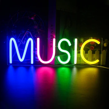 Muzikos Dizainas Neoninis Ženklas LED Žibintai Užsakymą Spalva Nakties Šviesos Vestuvių Kambarys Gimtadienio Baras Koncertų Salė, Parduotuvės Apdailos Šviesos