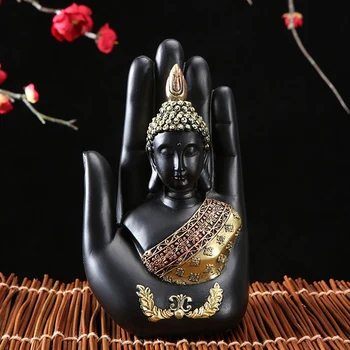Tailando Buda Palmių Statula Statulėlės,Zen Budos Skulptūra-Vidaus/Lauko Dekoro Sodas,Terasa,Veranda Kieme Meno Dekoro